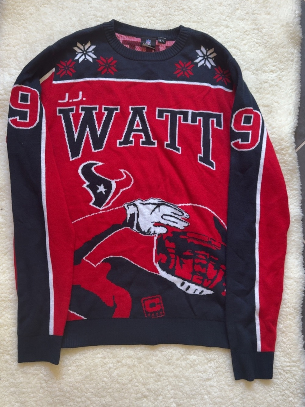 Mens J.J watt Houston Texans Klew name & Mumber 
Ugly sweater
